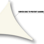 SUNNY GUARD Waterproof Sun Shade Sail 7'x10'x12.2' Cream Right Triangle UV Block Sunshade for Backyard Yard Deck Patio Garden Outdoor Activities and Facility(Customized)