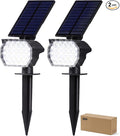 23 LED Solar Spot Lights Outdoor Waterproof, 2 Pack Solar Lights UP to 20Hrs, 3 Brightness Levels Spotlight Landscape Lighting, Auto ON/Off Outdoor Solar Lights for Yard, Garden, Lawn (Cool White)