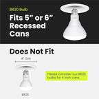 Feit Electric BR30 LED Light Bulbs, 100W Equivalent, Dimmable, E26 Standard Base, 80 CRI, 1400 Lumens, 3500K Neutral White, 120V, 10 Years Lifetime, Damp Rated, 6 Pack, 100BR30DM83510KLED/6