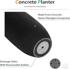 Tall Planters for Outdoor Plants, Large Concrete Flower Pots for Garden Front Porch, Patio, Indoor (Vertical Black)