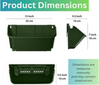 Maxona Vertical Garden Planter - 16 Pack, 13 inch Wall Mounted Planters for Patio Outdoor Decor, Home Green Plastic Balcony Pot, Plant Vegetable Fruit Herb Hanging Pocket Holder Flowerpot