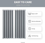 Waterproof Outdoor Curtain W84 x L120 - Grommet Top Sunlight Blocking Window Treatment Drapes Blackout Curtains for Home Bedroom Living Room Patio Pergola Cabana Gazebo (Light Gray, 2 Panels)