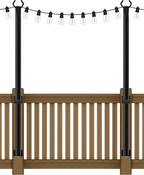 AILBTON 2 Pack 5Ft String Light Poles,Light Poles for Outside String Lights,Outdoor Light Poles with Fork,Metal Pole Stand for Patio,Backyard,Deck
