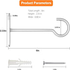 Metal Hanging Plant Hooks 6in 4Pack Decorative Wall Plant Hanger for Hanging Lanterns Bird Feeder Flower Basket Home Decor Indoor & Outdoor White
