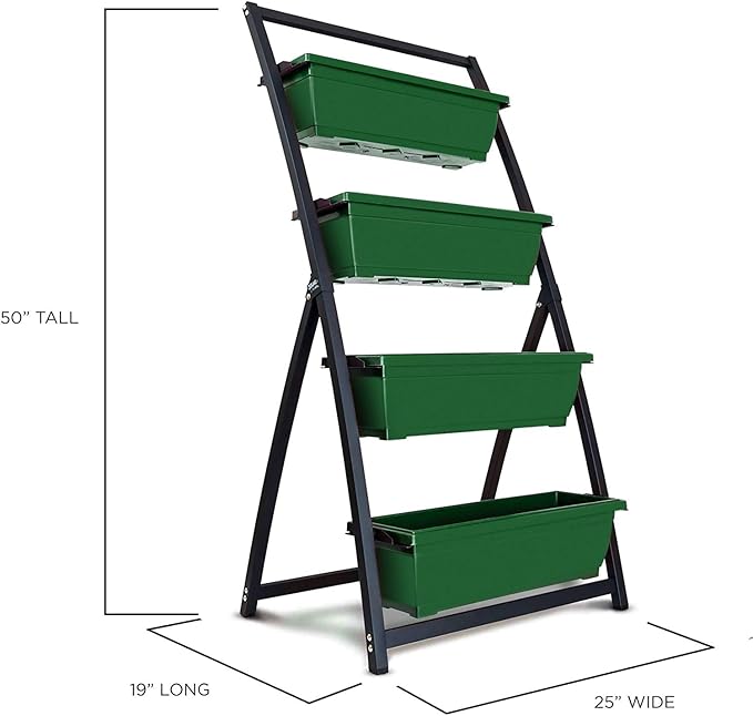 Outland Living 4-Ft Raised Garden Bed - Vertical Garden Freestanding Elevated Planters 4 Container Boxes - Good for Patio Balcony Indoor Outdoor - Perfect to Grow Vegetables Herbs Flowers