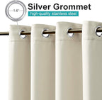 NICETOWN Outdoor Curtain for Patio Waterproof, Thermal Insulated Rustproof Grommet Blackout Cabana Curtain & Drape Privacy Safe for Wedding/Terrace Outdoor Living Divider, Beige, 1 PC, W100 x L95