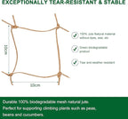 Jute Trellis Netting - Jute Netting for Garden, Heavy Duty Plant Support Netting for Climbing Plants, Cucumber, Vine, Fruits & Vegetables, Climbing Vining Plants (3.3 Ft X 16.4 Ft, 3.9 Inch Squares)