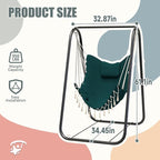 G TALECO GEAR Hammock Chair with Stand,Heavy-Duty and Rustproof Hanging Chair with Stand,Hammock Swing Chair Stand,for Indoor Outdoor Patio Yard Garden Porch (Green)