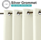 NICETOWN Fade Resistant Patio Curtains Outdoor Waterproof, Fade-Proof Curtains Grade 4 Color Fastness Certified, Thermal Insulated Privacy Sun Shades for Deck, W52 x L72, Light Beige, 2 Panels