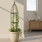 100% Metal Obelisk Garden Trellis 6.3 Feet Tall Sturdy Plant Support for Climbing Vines and Flowers Stands,1pc Upgrade (Green, Large)