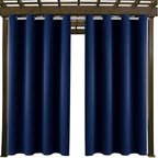 Outdoor Indoor Curtains W52 x L72 for Patio - Weather-resistant Window Panels Privacy Protect Grommet Top Thermal Insulated Home Curtain for Porch Pergola Lawn Garden Hot Tub Area (2 Panels)