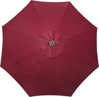 Blissun 9 ft Solar Umbrella, 32 LED Lighted Patio Umbrella, Table Market Umbrella, Outdoor Umbrella for Garden, Deck, Backyard, Pool and Beach (Burgundy)