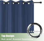 HolidayIdeas Outdoor Curtains for Patio Waterproof, 6 Panels - 54x95 Inches - Weatherproof Privacy Outsides Curtains for Cabana Porch Pergola, Sunlight & UV Blocking (Navy, Grommet Top)