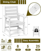 GREENVINES Outdoor Dining Chairs Set of 2 | HDPE | Patio Chair | All-Weather | White
