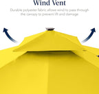 Best Choice Products 12x12ft LED Cantilever Patio Umbrella w/Base Included & 360° Rotation, Large Solar Offset Hanging Outdoor Sun Shade for Deck, Backyard Table w/Stand & Lights – Yellow
