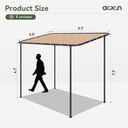 Aoxun 10x6 Lean to Gazebo Outdoor Pergola with Water Resistant & UV-Resistant, Wall-Mounted Canopy Sloped Roof Awning for Patio Backyard, Deck, or Garden Khaki