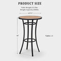 Round Bar Height Outdoor Bistro Table, 40-Inch Alloy Steel Frame