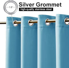 NICETOWN Outdoor Patio Curtains Long Drapes, Versatile Thermal Insulated Top and Bottom Grommets Block The Sun and Heat, Privacy Protection for Patio/Front Porch (W52 x L108, 1 Panel, Teal Blue)