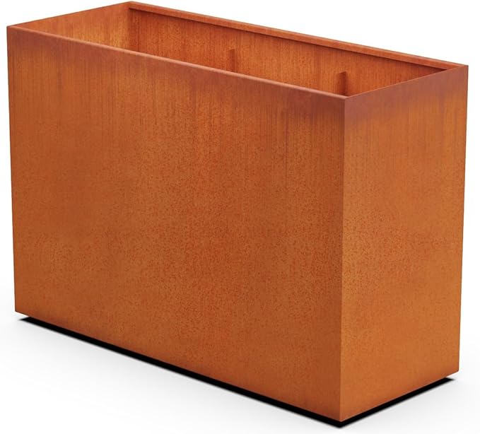 Plantercraft Extra Large Corten Steel Planter, 60x24x42 Inch | Large Rectangular Planters for Outdoor Plants & Privacy Screens | Heavy Duty Metal Planter Box, Made in USA