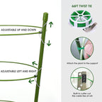 4 Pack Plant Support Tomato Cages for Garden, 24 Inches Tomato Cages and Supports with Adjustable Rings for Garden Pots, Plant Stakes Tomato Trellis Rings for Climbing Plants