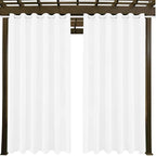Water Proof Outside Curtains with Grommet Top for Porch, W84 x L95 Thermal Insulated Washable Light Block Outdoor Divider Drapes for Patio Gazebo Deck Pool Area Pergola Cabana (2 Panels)
