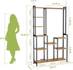 C2 Plant Stand Indoor with Grow Lights, Indoor Tiered Metal Plant Stand 70.87" Tall Plant Shelf with Hooks for Hanging, Plant Holder Display Shelves for Patio, Garden, Outdoor