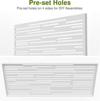 Casaphoria 72" H x 35" W Metal Outdoor Privacy Screen, Freestanding Decorative Divider for Patio, Deck, Balcony, and Garden with Stable Base, White-Godfre