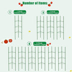 6 Pack Tomato Cages, 51.2in Tomato Plant Support Stakes Heavy-Duty, Garden Tomato Cages & Trellis for Climbing Vegetables, Tomatoes, Peppers, and Potted Plants(6)