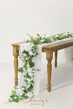 Artificial Eucalyptus Garland Runner, 6 ft White Olive Wedding Table Decor