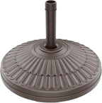 wikiwiki 80 Lbs HDPE Round Patio Umbrella Base, Weighted Umbrella Stands Fits 1.5-1.9in Poles for Garden, Lawn, Deck, Backyard & Pool, Brown
