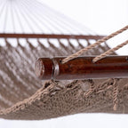 Lazy Daze Hammocks 10.5 FT Double 2 Person Caribbean Rope Hammock, Hand Woven Polyester Hammock with Spreader Bars for Outdoor Backyard Patio Poolside, 450 LBS Capacity, Brown