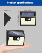 Peasur LED Solar Lights Outdoor Motion Sensor, 2 Packs Waterproof Solar Power Fence Security Lighting, 3 Mode Yard Deck Lamp for Wall Stairs Home Outside Warm White