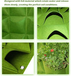 Hanging Planting Grow Bags, 64 Pockets Hanging Vertical Wall Planter Wall Mounted Grow Bag Outdoor Indoor Gardening Vertical Greening Flower Container, Planting Bags Storage Bags(1.0 m × 1.0 m, Green)