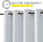 NICETOWN 2 Panels Weighted Blackout Curtains for Patio Waterproof, Top & Bottom Grommet & Back Tab Fixed Thermal Outdoor Curtains Windproof Drapes for Porch, Greyish White, W84 x L108
