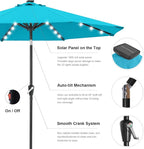 ABCCANOPY Durable Solar Led Patio Umbrellas with 32LED Lights 11FT (Turquoise)