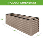 Best Choice Products 8x2x2ft Raised Outdoor Metal Garden Bed, Deep Root Box Planter for Vegetables, Flowers, Herbs, 240 Gallon Capacity, 100% Non Toxic Materials - Taupe