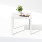 Furinno Classic Coffee Table, Square Modern Coffee Table with Triple Thick Tabletop, Simple Side Table with 4 Legs, for Living Room, Bedroom, Home Office, White