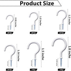 75 Pcs Ceiling Hooks for Hanging Plants, Cups, Utensils Vinyl Coated Screw-in Mug Hooks for Wooden and Drywall–Multi Size Sets (1/2 inch,5/8 inch,3/4 inch,7/8 inch,1 inch,1-1/4 inch)