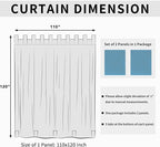 Easy-Going Outdoor Patio Curtains Detachable Tab Top Windproof Weatherproof Curtain for Cabana, Porch, Pergola and Gazebo, Tab Bottom Drape, 2 Panels, 110W x 120L inch, Sky Blue