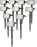 Fabrito Solar Spot Lights Outdoor 10 Pack, [108Leds, 4 Modes] Auto On/Off Spotlights, IP67 Waterproof Landscape Lights for Tree, Yard, Patio, Pool, Pathway, Driveway, Cool White