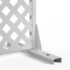 Casaphoria 72" H x 35" W Arched Metal Privacy Screen - Elegant Freestanding Outdoor Screen for Deck, Patio & Balcony - Versatile Decorative Privacy Panels for Home & Garden Use (White-Laurence)