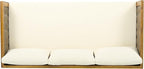 Merax 67.5" Outdoor Patio Daybed 3 Seater Sofa Bed,Acacia Wood Frame with Rattan Arm,Cushion & Pillow