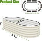 SnugNiture Galvanized Raised Garden Bed, 8x4x1.5ft Oval Metal Planter Box for Planting Outdoor Plants Vegetables