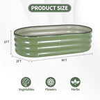 1MORE Galvanized Raised Garden Bed- Planter Garden Boxes Outdoor, Raised Beds for Gardening, 4x2x1ft Metal Garden Bed Kit for Vegetables Flower, Planter Raised Beds with Tools.Green