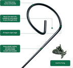 6 Pack Plant Support Stakes with 24 Pcs Plant Clips,Single Stem Support Stake Plant Cage Support Ring for Garden Flowers Rose Tomatoes Peony Lily Rose Herbs Vegetable (16 Inch)