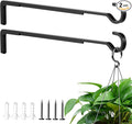15 Inch 2 Black Pack Heavy Duty Outdoor Plant Hangers, Iron Hanging Plant Brackets for Hanging Plants Outside, Metal Plant Hooks Plant Wall Hooks for Hanging Lantern, Bird Feeder