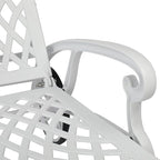 VINGLI Cast Aluminum Outdoor Chaise Lounge Chair with Wheels, Patio Chaise Lounge with 3-Position Adjustable Backrest, Tanning Chair Reclining Chair for Poolside (White, Without Cushion)