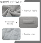 MeMoreCool Round Stuffed Pouf Ottoman Foot Rest, Floor Pouf Foot Stool with Soft Foam Chunk Filling, Small Round Ottoman Footstool Circle Footrest for Living Room, Light Grey