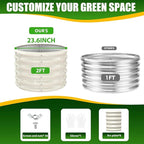 17" Tall Elevated Round Metal Rised Garden Bed- 2'x2' in Size and 0.8MM Thick Durable Planter Box for Vegetables Flowers Succulent at Patio/Garden Outdoor (White, 2FT Diameter)