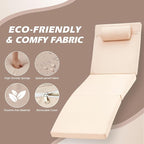 Chaise Lounge Chairs Outdoor Comfy Outside Wicker Patio Pool Lounge Chair w/ 5 Adjustable Back Angle Cup Holder Thicken Cushion (Gray/Khaki, 6 Chairs)